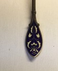 Lovely Vintage Sterling Enamel  Salt  Spoon Blue white Flowers