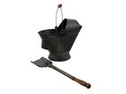 Pellethead Grey Acid Coal Hod Scuttle Bucket W shovel  Fireplaces And Stoves