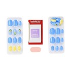 Kiss Impress No Glue Mani Press On Nails  Design   cherie   Blue  Medium Size 