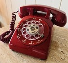 Vintage Red Rotary Dial Telephone Western Electric Bell System Phone Model 500