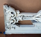 Architectural Salvage Ornate Victorian Wood Pediment White One Sided 24   3