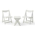 Hips Foldable Small Table And Chair Set With 2 Chairs White