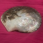 Vintage Tahitian Abalone Mother-of-pearl Carved Shell  Lustrous  5 5    Hand Made