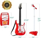 Kids Electric Guitar Set With Amp And Microphone Red Interactive Toy  Sky7143
