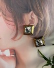 Vintage Vintage Retro Square Metal Frame Earrings Large Impact Mode Style