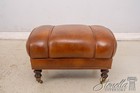 70897  Whittemore Sherrill Leather Mahogany Ottoman Footstool