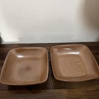 Lot Of 3 Vintage Frankoma 5ns Plainsman Brown Satin Square Serving Bowls 8 5   