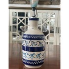 Blue   Cream Stoneware Oil Cruet     Made In Spain