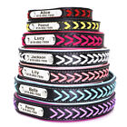 Personalized Dog Collar Braided Leather Padded Custom Pet Name Id Engraved Xs-xl