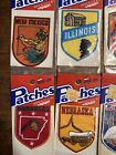 Vintage Lot Of 8 Souvenir Shield Patches Sew Iron Usa State Voyager Travel