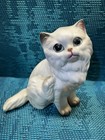 Lefton White Persian Kitten Cat Ceramic Figure Big Eyes Japan  a-60
