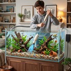 6-in-1 Strong Suction Electric Aquarium Vacuum  Fish Tank Water Changer