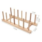 Set Of 2 Bamboo Wooden Dish Rack Plate Rack Stand Pot Lid Holder Kitchen Cabi   