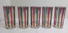 Mcm Vintage Georges Briard 22k Gold Harlequin Highball Cocktail Glasses Set Of 5