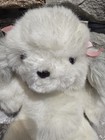 Vtg Mattel Emotions Poodle Dog Plush Francine White Pink Bows Gray Ears 1984