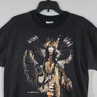 Vintage Native American Shirt Mens Large Black Comanche John Chief Warrior 90s