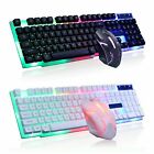 Computer Desktop Gaming Keyboard And Mouse Mechanical Feel Led Light Backlit