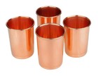 Pure Copper Drinking Glass Set Of 4 Tumbler Ayurvedic Water Cups 100  Copper