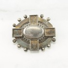 Antique Victorian Sterling Silver Brooch Floral Filigree
