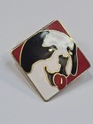 St Bernard Dog Lapel Pin Red Background Nice Enamel 