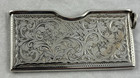Antique Hand Engraved Silver Business Card Case Holder 