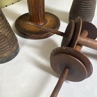 Lot Of 5 Antique Vintage Beehive Wood Metal Industrial Textile Bobbins Spools