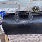 Vintage Antique Kruse Doctor Bag Medical Black Top Grain Cow Hide No Key