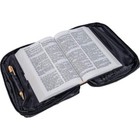 New Large Black Genuine Leather Bible Book Cover Case  Zippered  Organizer