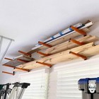 Wall Mount Wood Organizer And Lumber Storage Metal Rack With 3-level