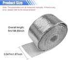2  X 16 Ft Fiberglass Exhaust Heat Wrap Roll With 10 Stainless Steel Silver