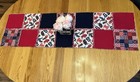 Patriotic Rag Quilt Table Runner red  White   Blue  4th Of July  Freedom liberty