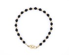 14k Solid Gold   Black Onyx Bracelet   4mm Round Gemstone Beads  Gift For Self