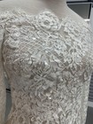 Justin Alexander Pop Over Jacket 88087 Sz14 Ivory Off Shoulder Laced Bolero