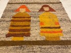 Vintage Polish Folk Art Tapestry wall Hanging Handwoven Mid Century 60   s 70   s