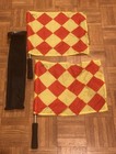 Agora Soccer Referee Yellow   Red Checkered Flags - W  Lightweight Aluminum Rods