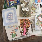 200  Lot Used Greeting Cards   Paper Scraps 1930-1970s Scrapbooking Art Ephemera
