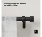 Umbra Cappa 1-inch Curtain Rod  Includes 2 Matching 36-72   -inch  Black