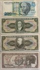 Brazil Vintage Cruzeiros Banknote Lot Of 4 - 5  10  200 Cruzeiro - Crisp Au unc