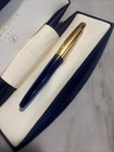 Waterman Edson Sapphire Blue   Gold Fountain Pen - 18k Gold Nib - France