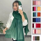 Pleated Muslim Hijabs Scarf Islamic Headscarves Shawls Women Wrinkle Scarf Soft