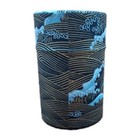 Japanese Washi Paper Tea Tin For Loose Leaf Tea Storage Black Wave Design