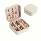Small Jewelry Box Travel Organizer Portable Pu Leather Ring Earring Storage Cas