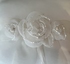 Wedding Ring Bearer Pillow Victoria   s Secret Ivory With Beaded Flowers