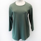 Eileen Fisher Plus Olive Jersey Crew Neck Long Sleeve Tee Top Blouse 1x