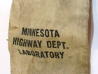 Old 1920s Minnesota State Highway Department Laboratory Antique 6x14  Canvas Bag