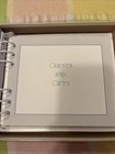 Vintage Paper Art Wedding Guest Book Embossed Silver White  Guests And Gifts