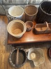 Vintage Woven Basket Lot Primitive Farmhouse Decor Wicker Wood Rustic Set     