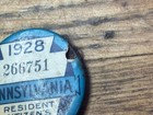 1928 Pennsylvania Resident Citizen s Fishing License Pin Badge Button