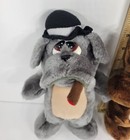 Nanco Brown   Grey Bulldog  Hat Smoking Cigar Stiff Plush 11    Vtg 1989 Airwaves
