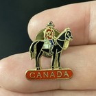 Vtg Canada Mountie On Horse Enamel Hat Lapel Pin Travel Souvenir